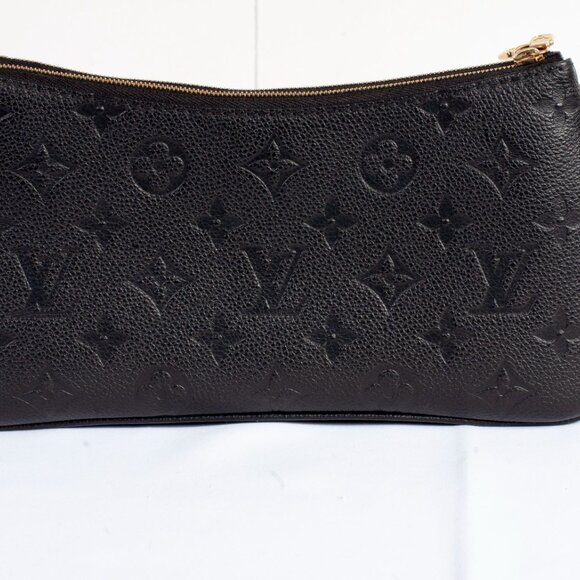 Authentic Louis Vuitton Black Monogram Empreinte Leather Liv Pochette - Picture 3 of 9